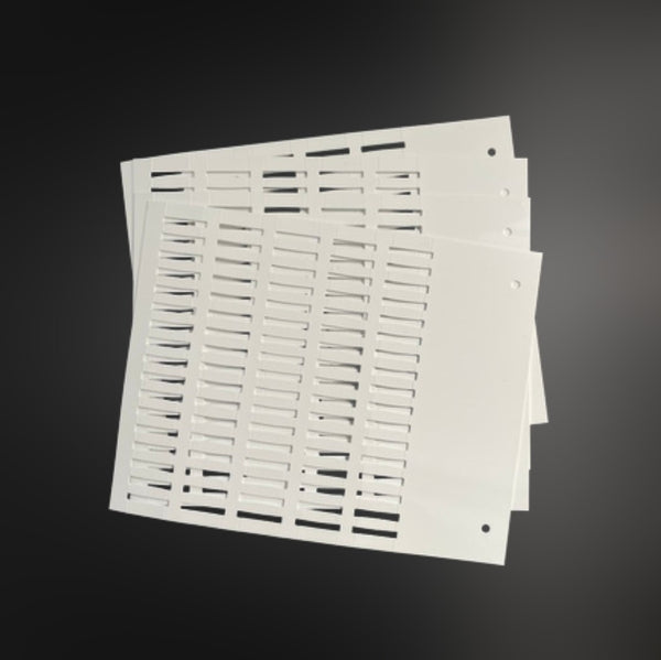 TEFPW4154000 - Precut Sheet - White 15mm x 4mm Push In Markers